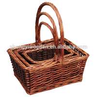 Custom design high quality light weight decoration willow basket with handle